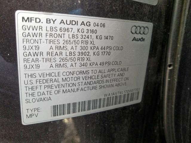 WA1AV74L17D007703 - 2007 AUDI Q7 4.2 QUATTRO  photo 10