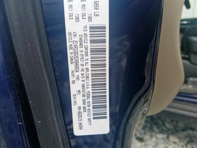 2C4RDGBG9DR806834 - 2013 DODGE GRAND CARAVAN SE  photo 10