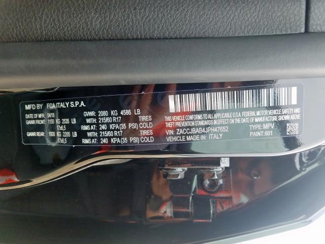 ZACCJBAB4JPH47652 - 2018 JEEP RENEGADE SPORT  լուսանկար 10