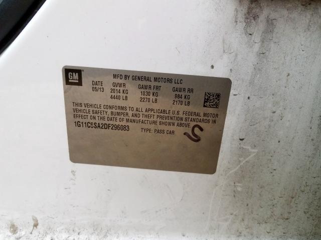 1G11C5SA2DF296083 - 2013 CHEVROLET MALIBU 1LT  照片 10