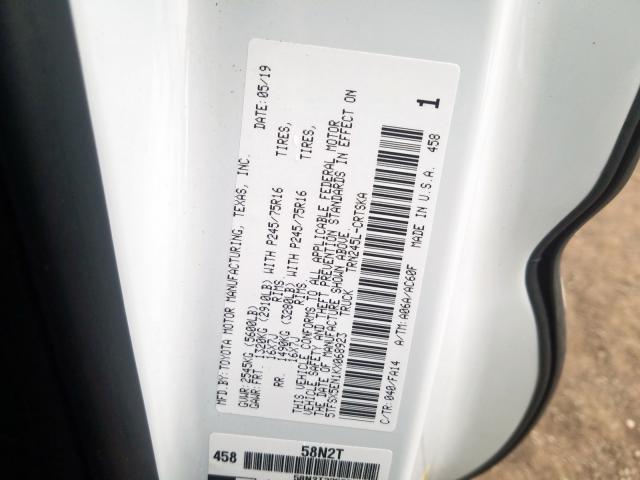 5TFSX5EN1KX068923 - 2019 TOYOTA TACOMA ACCESS CAB  ფოტო 10