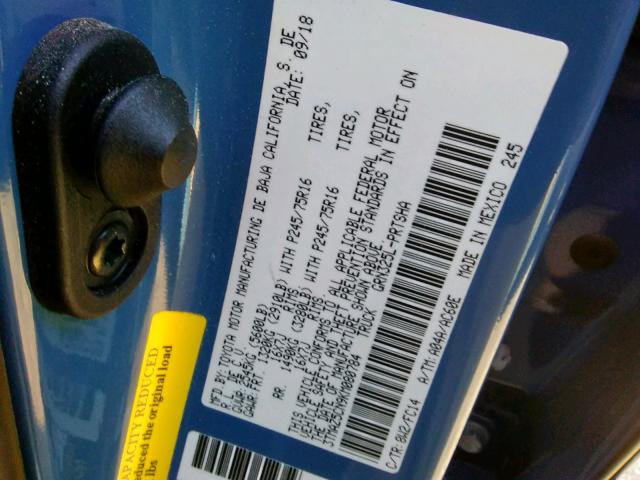 3TMAZ5CN9KM080784 - 2019 TOYOTA TACOMA DOUBLE CAB  照片 10