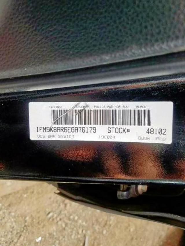 1FM5K8AR6EGA76179 - 2014 FORD EXPLORER POLICE INTERCEPTOR  photo 10