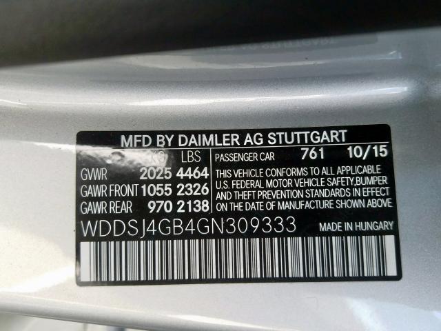 WDDSJ4GB4GN309333 - 2016 MERCEDES-BENZ CLA 250 4MATIC  photo 10