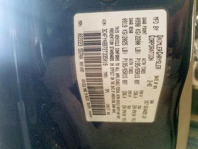 3C4FY48B72T335018 - 2002 CHRYSLER PT CRUISER CLASSIC  照片 10