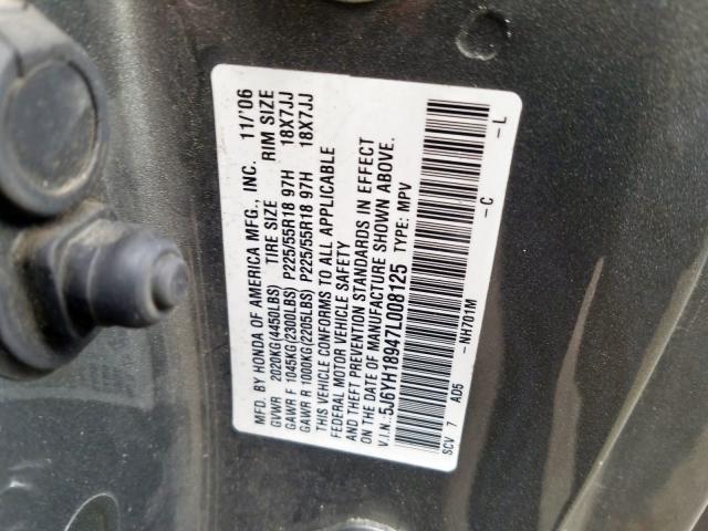 5J6YH18947L008125 - 2007 HONDA ELEMENT SC  photo 10