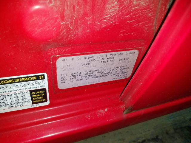 KL1TJ52694B184994 - 2004 CHEVROLET AVEO LS  ფოტო 10