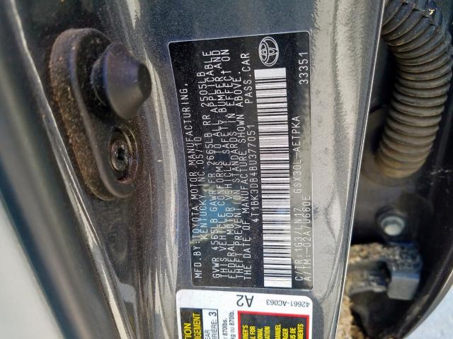 4T1BK3DB4BU377051 - 2011 TOYOTA AVALON BASE  照片 10