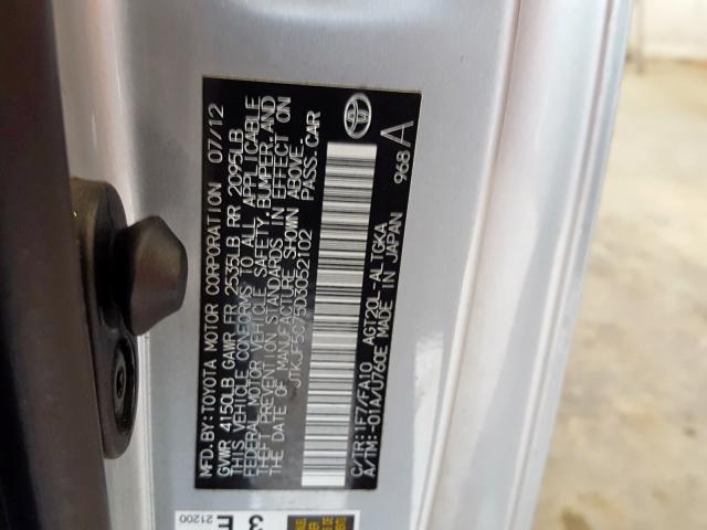 JTKJF5C75D3052102 - 2013 SCION TOYOTA  TC  照片 10