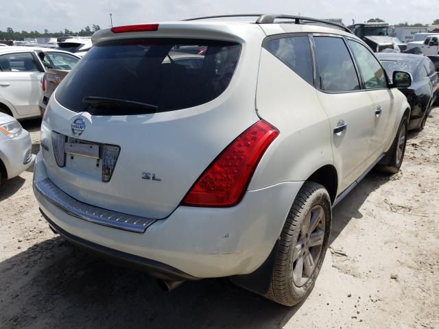 JN8AZ08T07W521093 - 2007 NISSAN MURANO SL WHITE photo 4