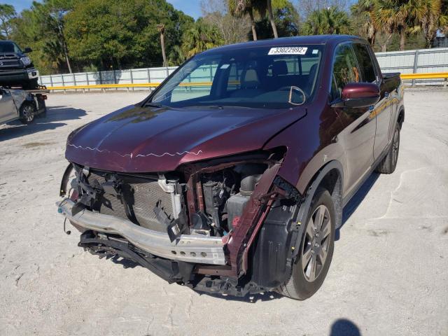 5FPYK3F77HB034041 - 2017 HONDA RIDGELINE RTL MAROON photo 2