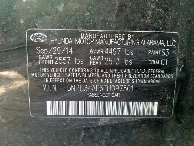 5NPE34AF6FH097501 - 2015 HYUNDAI SONATA SPORT  photo 10