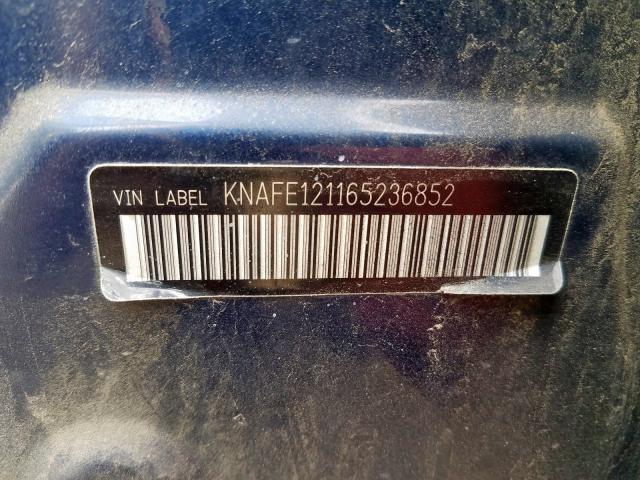 KNAFE121165236852 - 2006 KIA SPECTRA LX  photo 10