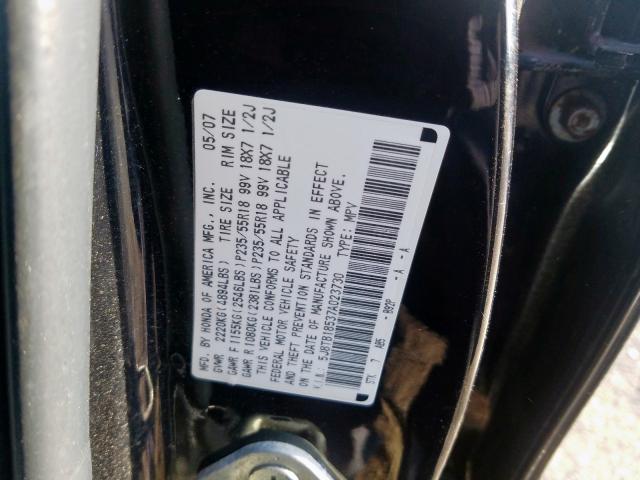 5J8TB18537A023730 - 2007 ACURA RDX TECHNOLOGY  photo 10