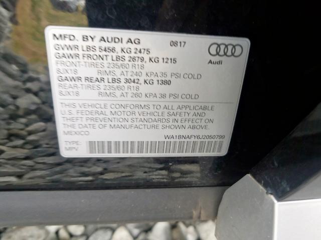 WA1BNAFY6J2050799 - 2018 AUDI Q5 PREMIUM PLUS  photo 10