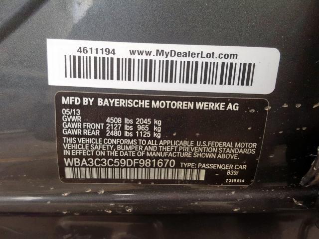 WBA3C3C59DF981670 - 2013 BMW 320 I XDRIVE  photo 10