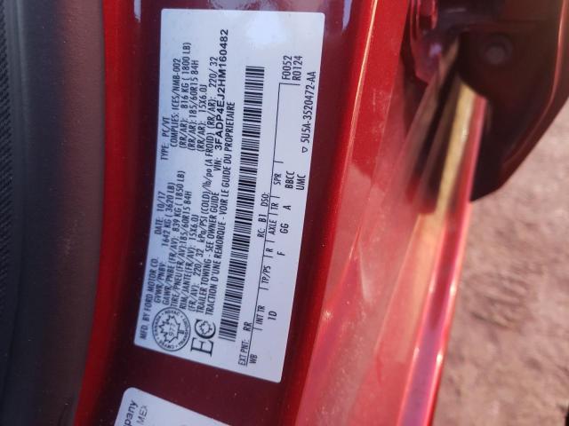 3FADP4EJ2HM160482 - 2017 FORD FIESTA SE RED photo 10