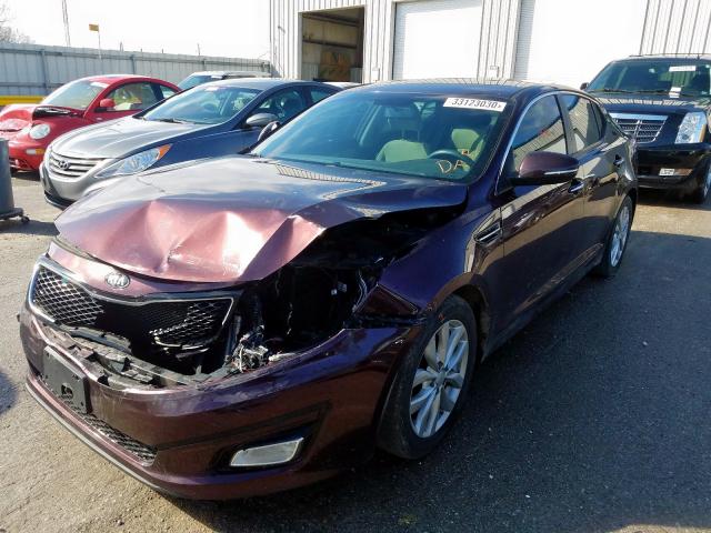 5XXGM4A70EG332807 - 2014 KIA OPTIMA LX MAROON photo 2