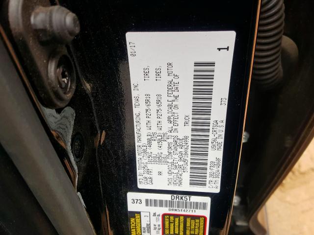 5TFUW5F18HX624998 - 2017 TOYOTA TUNDRA DOUBLE CAB SR/SR5  photo 10