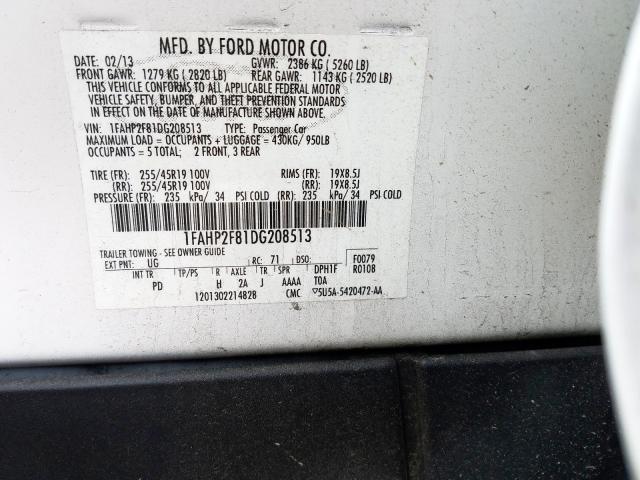 1FAHP2F81DG208513 - 2013 FORD TAURUS LIMITED  photo 10