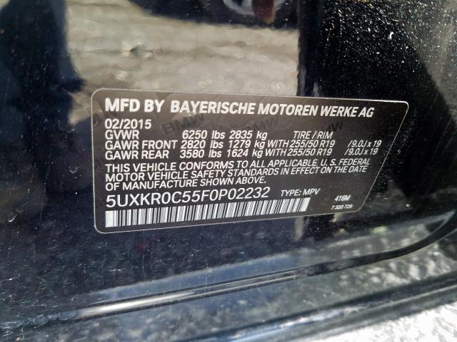 5UXKR0C55F0P02232 - 2015 BMW X5 XDRIVE35I  photo 10