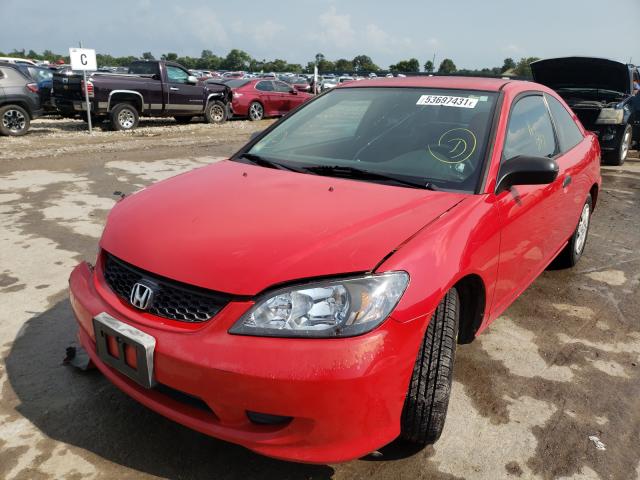 1HGEM22184L066426 - 2004 HONDA CIVIC DX VP RED photo 2