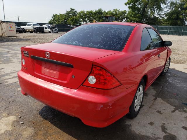 1HGEM22184L066426 - 2004 HONDA CIVIC DX VP RED photo 4
