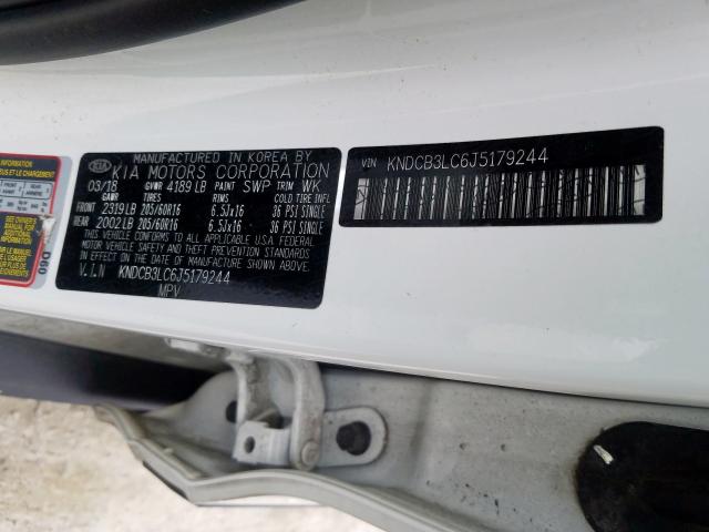 KNDCB3LC6J5179244 - 2018 KIA NIRO FE  photo 10