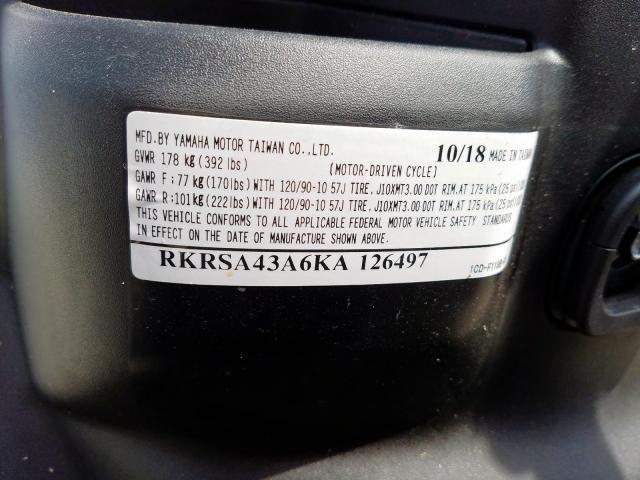 RKRSA43A6KA126497 - 2019 YAMAHA YW50 F  photo 10