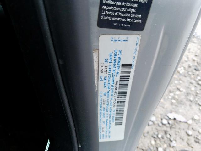 3VWDD21C02M460900 - 2002 VOLKSWAGEN NEW BEETLE GLX  照片 10