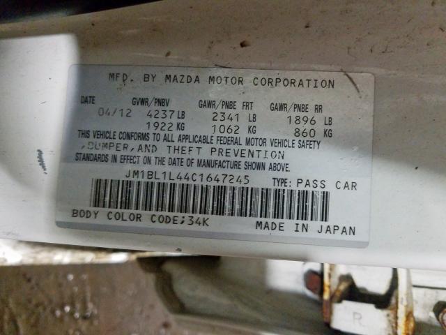 JM1BL1L44C1647245 - 2012 MAZDA SPEED 3  photo 10