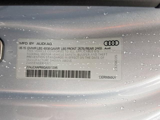 WAUC4AFR8GA001895 - 2016 AUDI S5 PREMIUM PLUS  照片 10