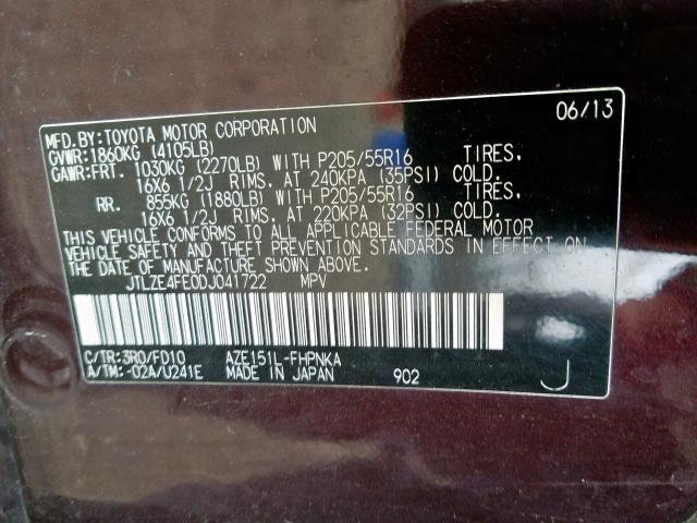 JTLZE4FE0DJ041722 - 2013 TOYOTA SCION XB  照片 10