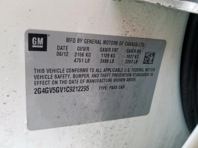 2G4GV5GV1C9212295 - 2012 BUICK REGAL GS  фото 10
