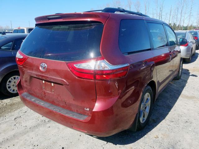 5TDKZ3DC0HS809012 - 2017 TOYOTA SIENNA LE  photo 4