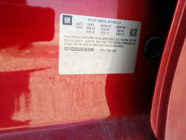 1G11C5SL6EF263686 - 2014 CHEVROLET MALIBU 1LT  photo 10