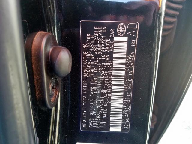 2T1BU40E39C015336 - 2009 TOYOTA COROLLA BASE  foto 10