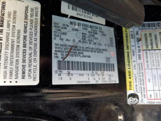 5LMFU27577LJ04188 - 2007 LINCOLN NAVIGATOR  照片 10