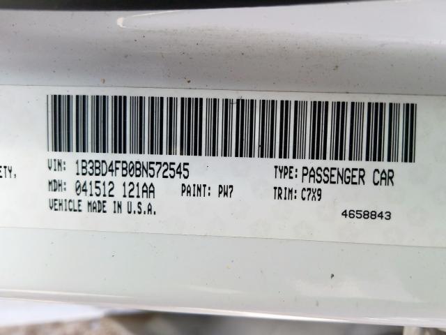 1B3BD4FB0BN572545 - 2011 DODGE AVENGER EXPRESS  照片 10