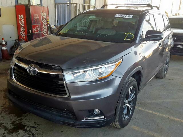 5TDKKRFH4GS126390 - 2016 TOYOTA HIGHLANDER XLE  photo 2