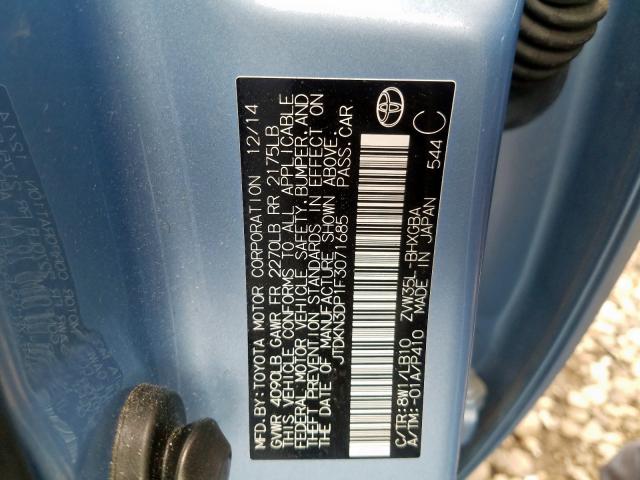 JTDKN3DP1F3071685 - 2015 TOYOTA PRIUS PLUG-IN  photo 10