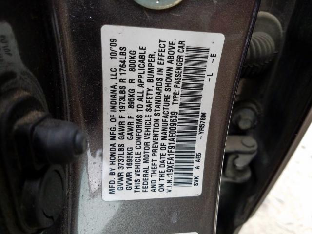 19XFA1F91AE009639 - 2010 HONDA CIVIC EXL  照片 10