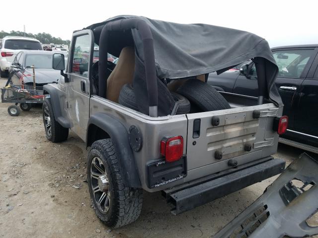 1J4FA49S52P723155 - 2002 JEEP WRANGLER / SPORT GRAY photo 3