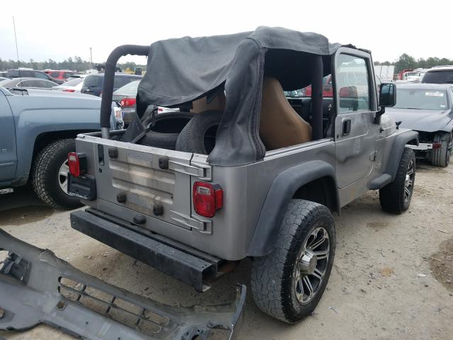 1J4FA49S52P723155 - 2002 JEEP WRANGLER / SPORT GRAY photo 4