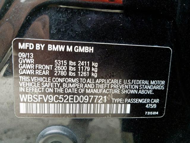 WBSFV9C52ED097721 - 2014 BMW M5  photo 10