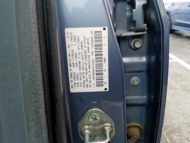 1HGCM564X7A123402 - 2007 HONDA ACCORD LX  photo 10