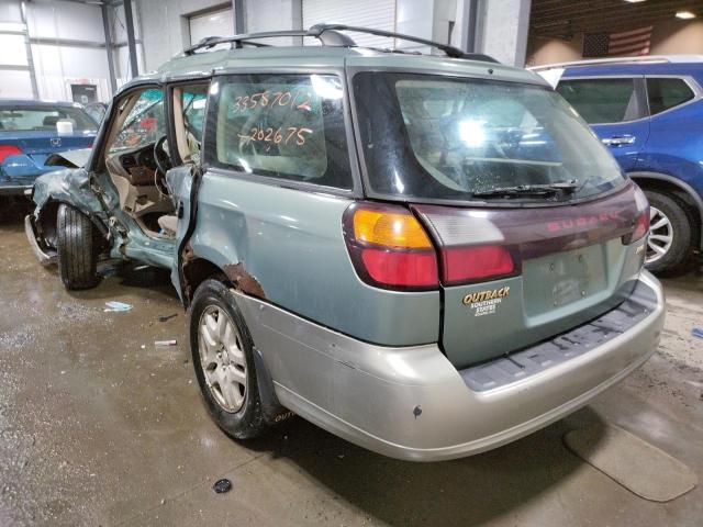 4S3BH665337642568 - 2003 SUBARU LEGACY OUTBACK GREEN photo 3