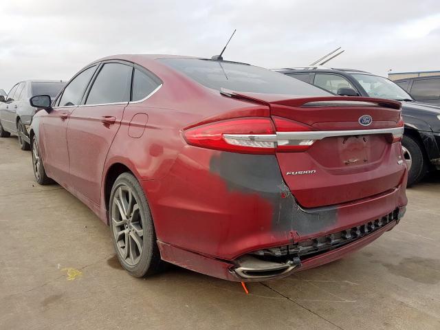 3FA6P0H99HR299031 - 2017 FORD FUSION SE  photo 3