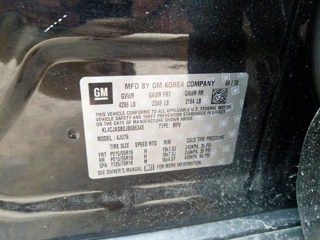 KL4CJASB0JB686345 - 2018 BUICK ENCORE PREFERRED  фото 10