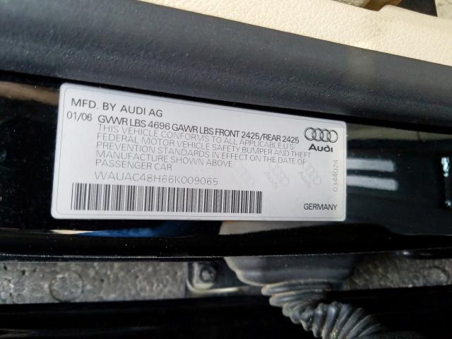 WAUAC48H66K009065 - 2006 AUDI A4 1.8 CABRIOLET  photo 10